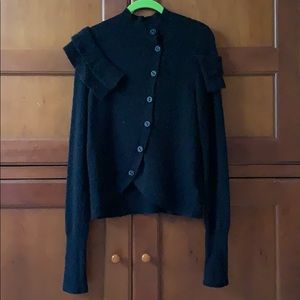 Anthropologie | Black Fuzzy Sweater